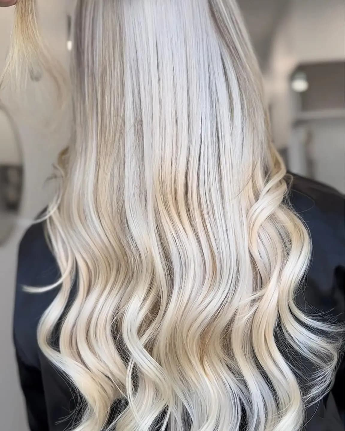 Long blonde hair extension result